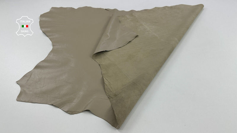 BEIGE KHAKI Thin Soft Lambskin Sheep Lamb leather hides skins 9sqf 0.6mm C2872