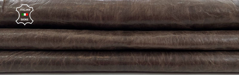 BROWN ANTIQUED VEGETABLE TAN VINTAGE LOOK Soft Lambskin leather 4sqf 1.0mm C1462