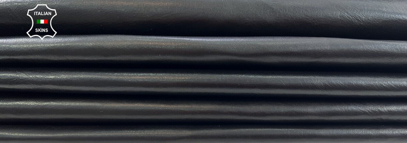 NATURAL BLACK CRINKLED Thin Soft Lambskin leather hide2 skins 12sqf 0.6mm #C2054