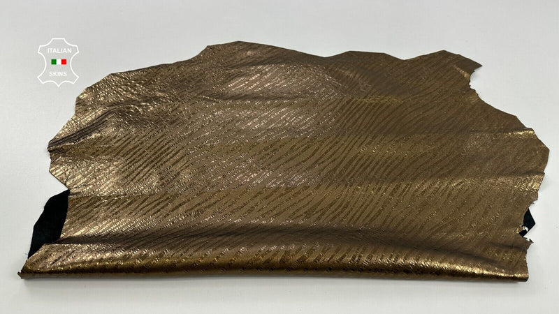 METALLIC BRONZE TEXTURED Soft Italian Lambskin leather hides 6sqf 0.7mm #C2364