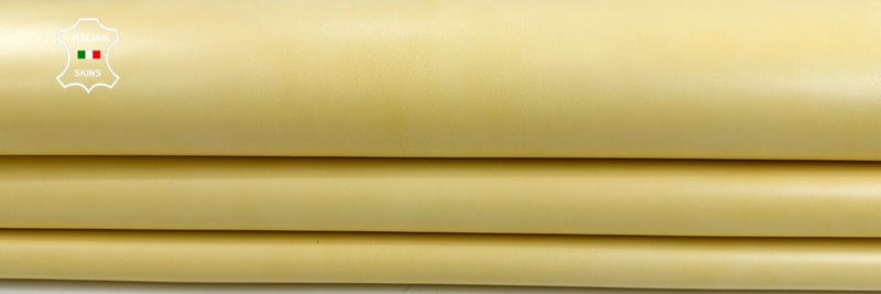 BANANA LIGHT YELLOW COATED Thick Strong Italian Goat leather 7sqf 1.1mm #C2440