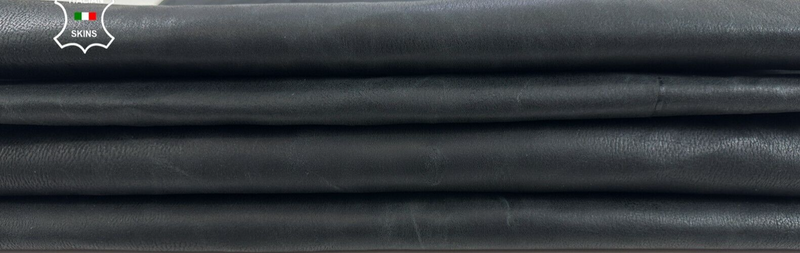 ANTHRACITE BLACK VINTAGE STRETCH Backed Lamb leather 2 skins 10sqf 0.9mm #C2874