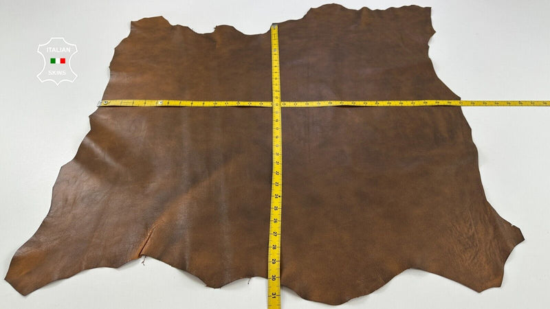 BROWN CLOUDY DISTRESSED ANTIQUED Soft Lambskin Sheep leather 7sqf 0.7mm C2802