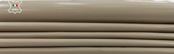 BEIGE SEMI GLOSS Soft Italian Lambskin leather hides 2 skins 12sqf 0.7mm #C660