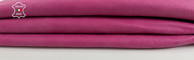 FUCHSIA HOT PINK VEGETABLE TAN VINTAGE LOOK Thick Goat leather 4+sqf 1.5mm C2758