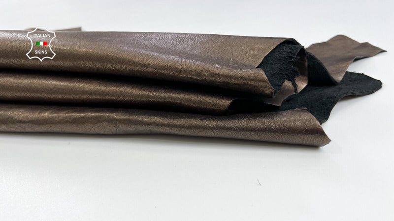 BROWN PEARLIZED TEXTURED Thick Soft Italian Lambskin leather 7sqf 1.7mm #C1933