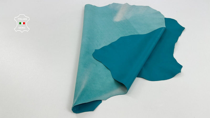 TURQUOISE BLUE Soft Italian Lambskin leather hides Bookbinding 6sqf 0.7mm C2884