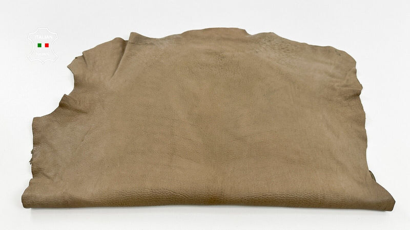 KHAKI GRAINY VEGETABLE TAN Thick Soft Italian Lambskin leather 5sqf 1.5mm #C2938