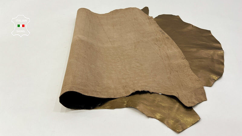 METALLIC BRONZE Thick Italian Goatskin Goat leather hide skins 6+sqf 1.2mm #C446