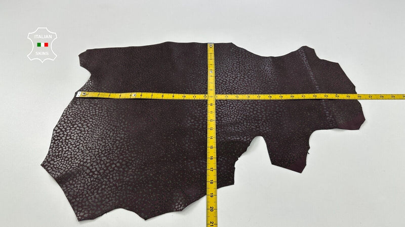 BURGUNDY CHITA LEOPARD Print on Italian Goatskin leather 3sqf 0.9mm #C2745