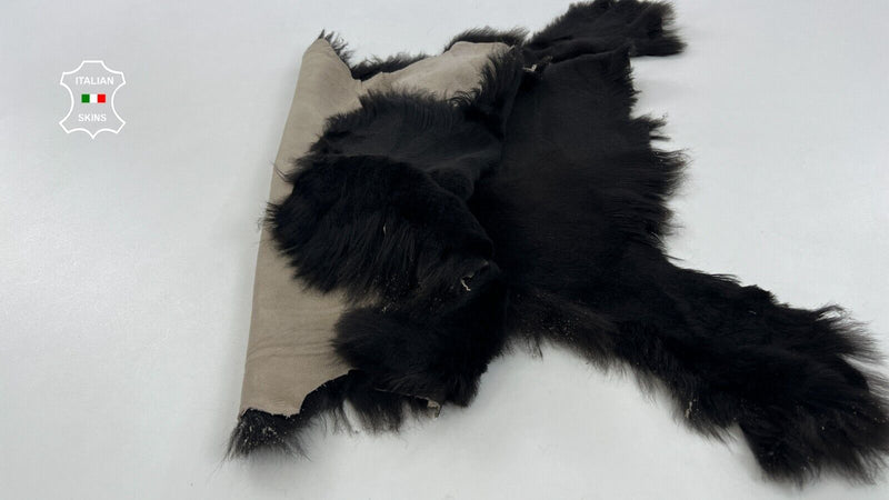 DARK BROWN SHORT Hair On Italian sheepskin Lamb shearling fur hide 19"X30" C1383