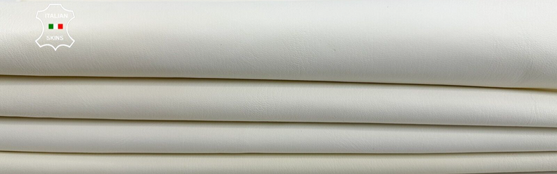 BUTTER CREAMR WHITE ROUGH Italian Goatskin Leather hide 2 skins 6sqf 0.9mm C2405