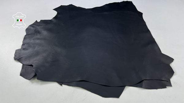 BLACK SMOOTH Italian Goatskin leather Bookbinding 2 skins 9+sqf 0.9mm #C1782