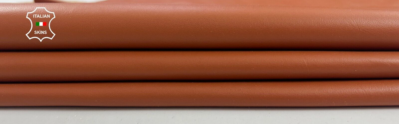 ORANGY TAN Thin Soft Italian Lambskin Sheep leather 2 skins 12sqf 0.6mm #C1887