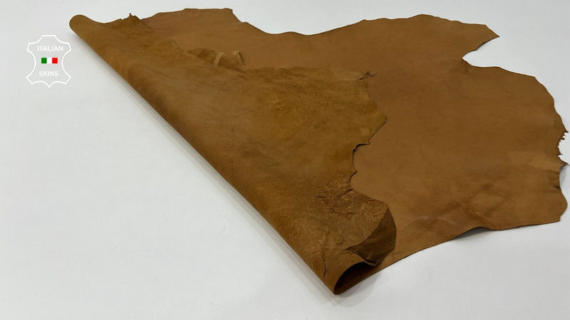 NATURAL TAN VEGETABLE TANNED Soft Italian Lambskin hide leather 7+sqf 0.9mm C253