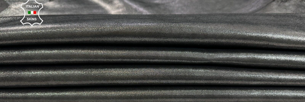 GUNMETAL LAME SHIMMER PRINT Soft Goatskin leather hides 2 skins 8sqf 1.0mm C2556