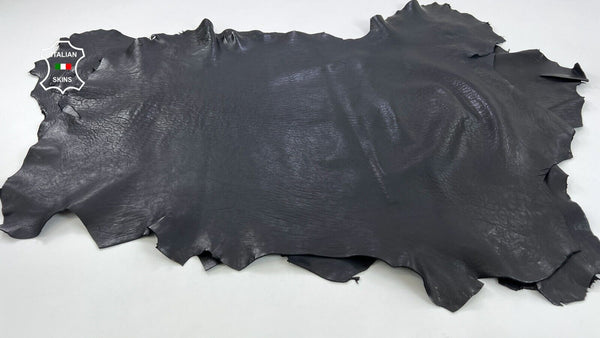 WASHED BLACK VEGETABLE TAN NATURAL GRAINY Lamb leather 2 skins 14sqf 1.4mm C834