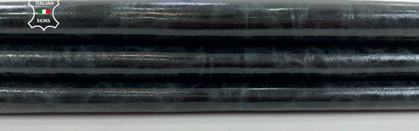 VERY DARK BLUE WAXY SHINY Thin Soft Lambskin leather hides 6+sqf 0.6mm #C1209