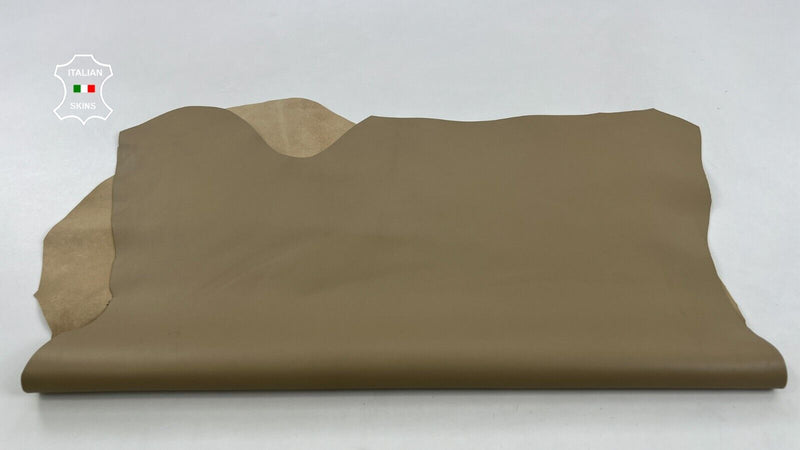 BISCUIT CAMEL BROWN SMOOTH Italian Goatskin Goat leather hides 6sqf 0.8mm #C891