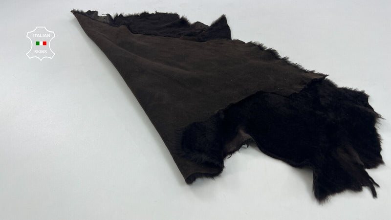 DARK MAHOGANY BROWN HAIR On sheepskin Shearling Leather hides fur 24"x30" #C1186