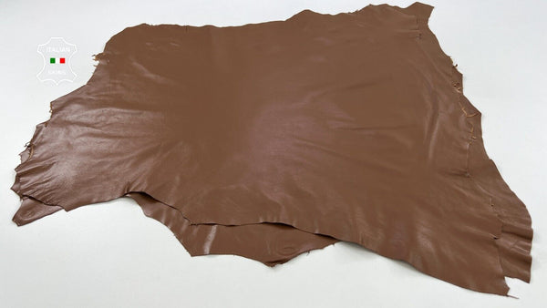 MEDIUM BROWN Thin Soft Italian Lambskin leather hide 2 skins 12+sqf 0.6mm #C1257