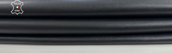 JET BLACK ROUGH Thick Soft Italian Lambskin Sheep leather hides 6sqf 1.3mm C2292