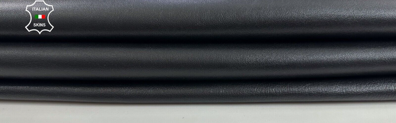 JET BLACK ROUGH Thick Soft Italian Lambskin Sheep leather hides 6sqf 1.3mm C2292