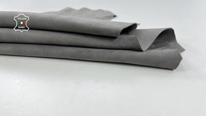 GREY SUEDE Thick Soft Italian Goatskin Goat leather hides skin 5+sqf 1.1mm C1730