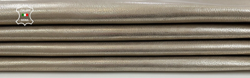 METALLIC PLATINUM ROUGH Thick Italian Goatskin leather 2 skins 7+sqf 1.2mm C2708