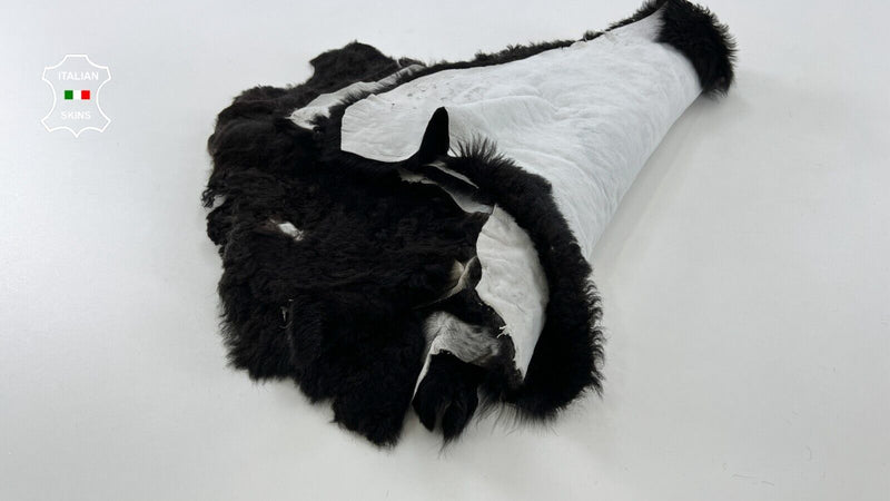 VERY DARK BROWN Soft Hair On sheepskin shearling fur leather 3 skins 8sqf #C540