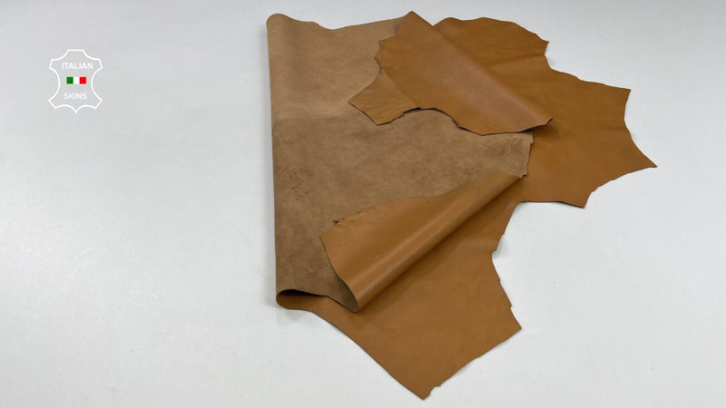 TAN LIGHT BROWN Soft Italian Lambskin Sheep Lamb leather hide 5+sqf 0.7mm #C1972