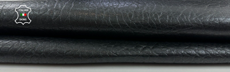 BLACK GRAINY SHINY Thick Italian Goatskin Goat leather hides 4+sqf 1.4mm #C2174