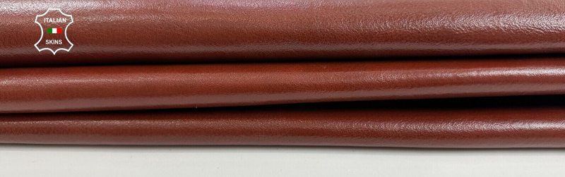 TERRACOTTA BROWN COATED SHINY ROUGH Thick Strong Goat Leather 4+sqf 1.2mm #C2403