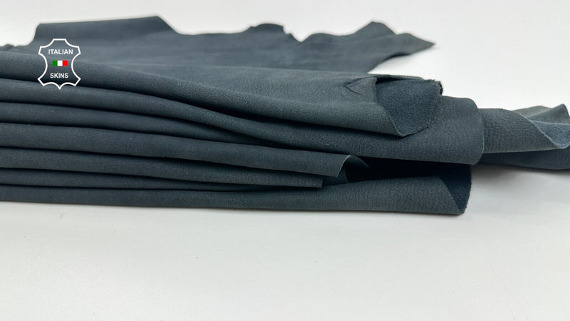 DARK BLUE NUBUCK Soft Italian Lambskin leather hides 2 skins 12+sqf 0.8mm #C2369