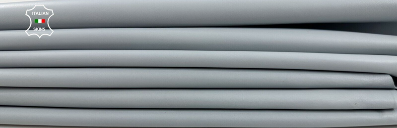 LIGHT GREYISH BLUE Thin Soft Italian Lambskin leather 5 skins 18sqf 0.6mm #C2301