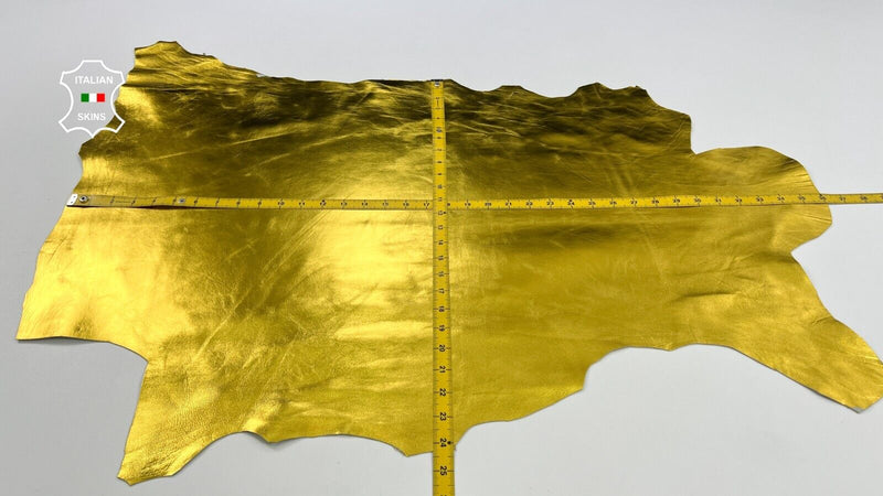 METALLIC YELLOW COATED Italian Goatskin Goat leather hides  5sqf 0.9mm #C1801