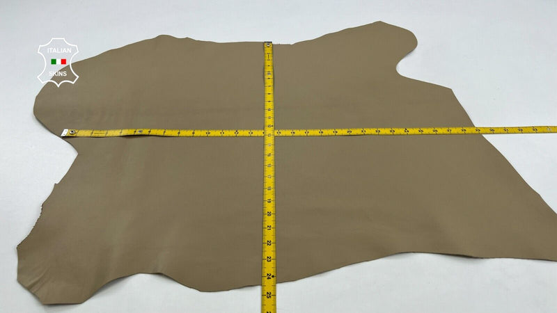 BISCUIT CAMEL BROWN SMOOTH Italian Goatskin Goat leather hides 6sqf 0.8mm #C891