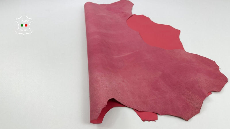 ROSE PINK SHINY Strong Italian Goatskin leather  hides skins 6sqf 1.0mm #C2442