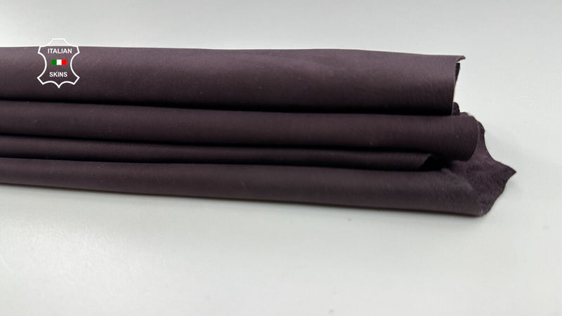 EGGPLANT DARK PURPLE Thin Soft Italian Lambskin leather hides 5sqf 0.6mm #C2165