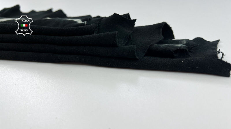 BLACK SUEDE TIE DYE Thin Soft Italian Lambskin leather hides 4sqf 0.6mm #C2079