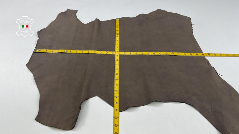 TAUPE BROWN NUBUCK GRAINY Thick Italian Goatskin leather hides 4+sqf 1.1mm C2008