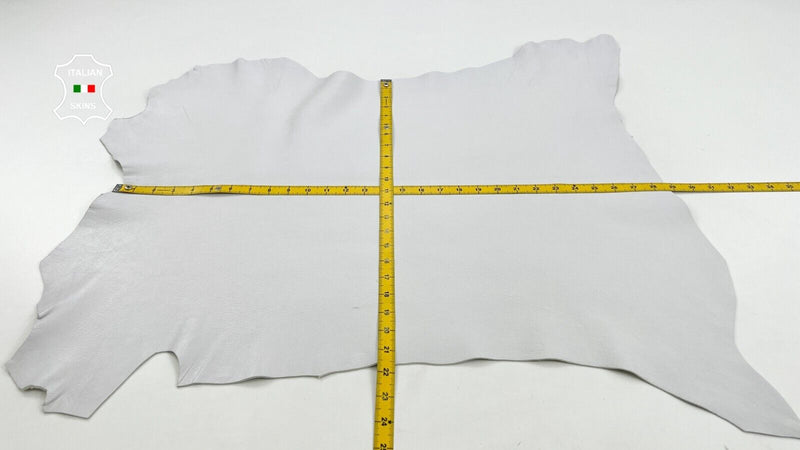 ICE WHITE ROUGH Thick Soft Italian Goatskin Goat leather hides 5+sqf 1.2mm #C886