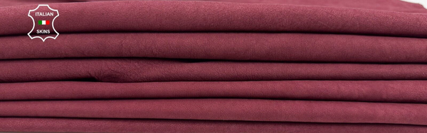 WASHED WINE ANTIQUED Thick Soft Italian Lamb leather 2 skins 9sqf 1.1mm #C2291