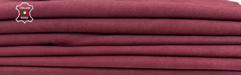 WASHED WINE ANTIQUED Thick Soft Italian Lamb leather 2 skins 9sqf 1.1mm #C2291