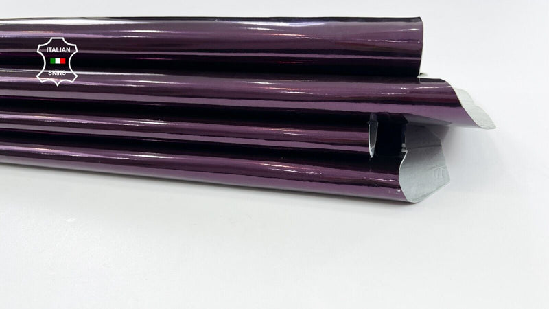 METALLIC RAISIN PURPLE Strong Italian Goatskin leather 2 skins 9sqf 0.8mm #C1752