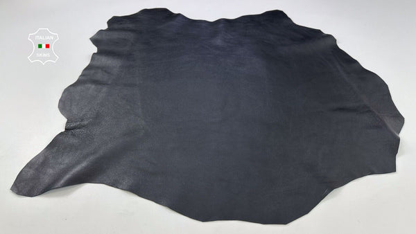 JET BLACK ROUGH Thick Soft Italian Lambskin Sheep leather hides 6sqf 1.3mm C2292