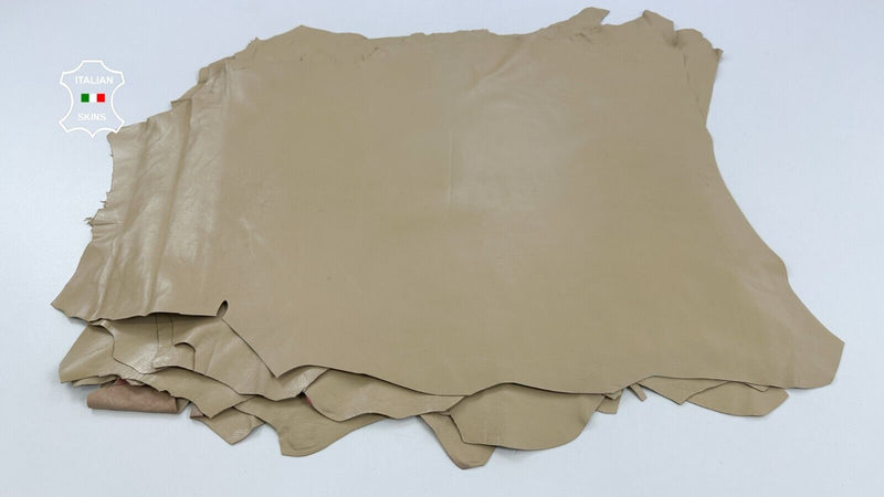 KHAKI BEIGE Italian Goatskin Goat leather skin hides 11 skins 33+sqf 0.9mm C2939