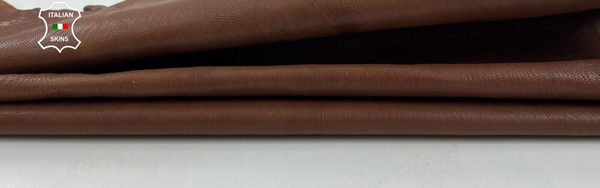 NATURAL BROWN ROUGH VEGETABLE TAN Thick Italian Goat leather 4sqf 1.5mm #C1643