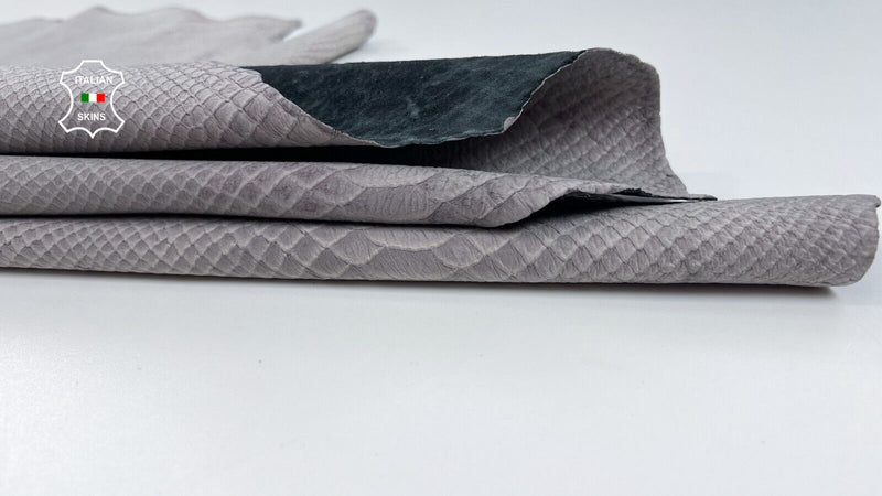 LIGHT LAVENDER MAUVE SNAKE EMBOSSED PRINT ON Lambskin leather 7sqf 1.0mm #C1954