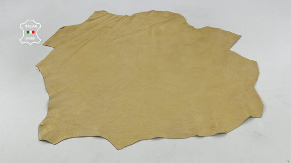 METALLIC GOLD DISTRESSED Soft Italian Lambskin leather hides 4+sqf 0.8mm #C1654